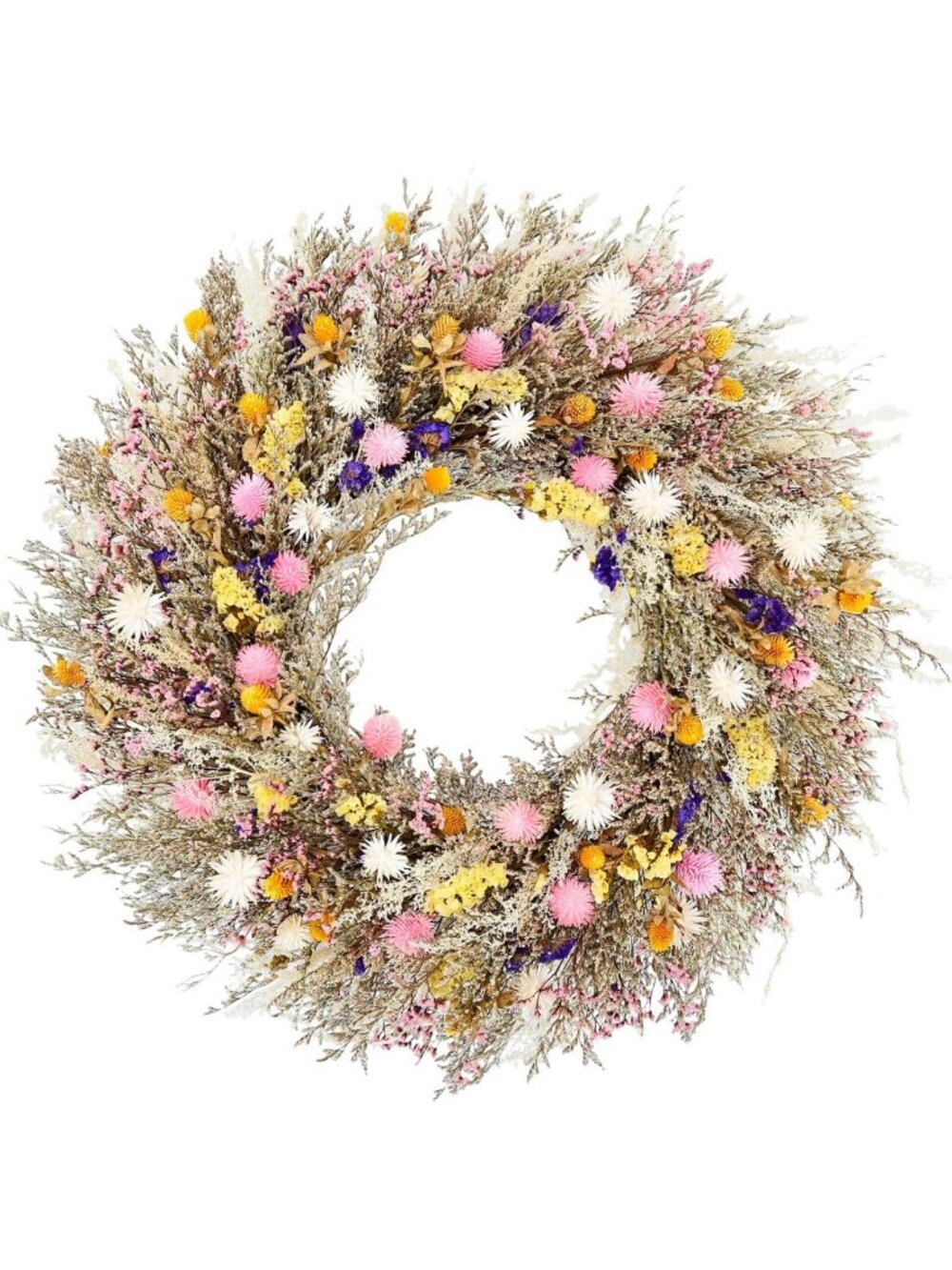 26 Inch Handmade Dried Flower Wreath - Boho Rustic Decor for Front Door